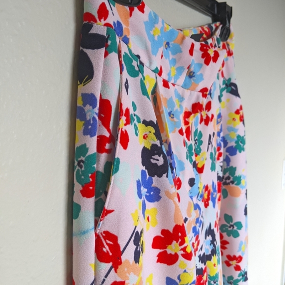 Floral Cropped Tropical Trousers Sz 2 barbiecore clowncore cottagecore - Picture 4 of 5